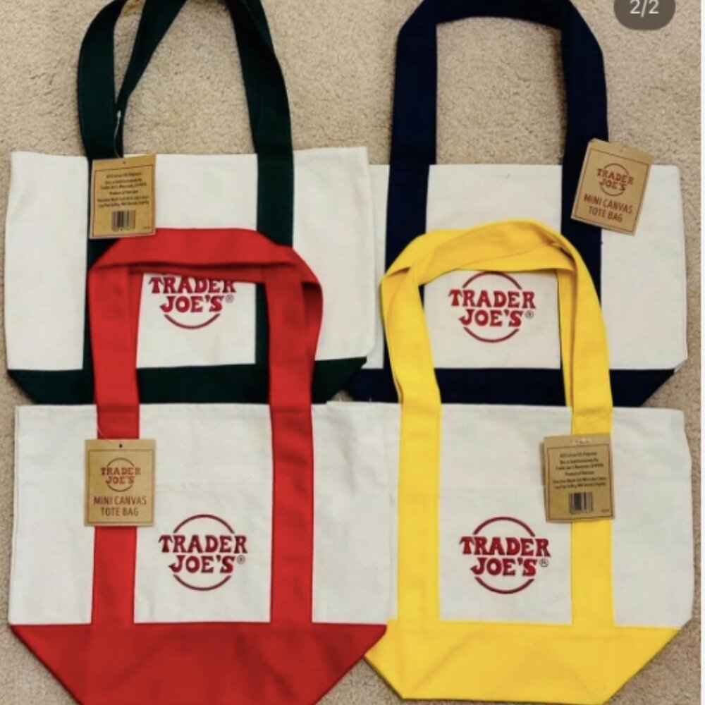 Trader Joe's mini tote bundle of 4 complete set r… - image 2
